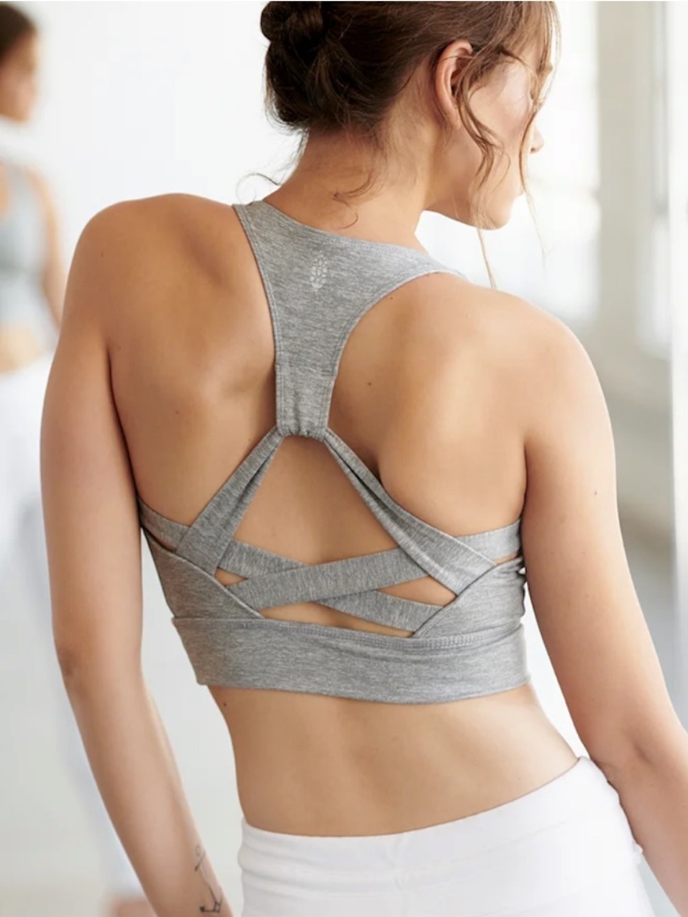Free people movement Womens Lightning Synergy gray Medium Impact Sports Bra